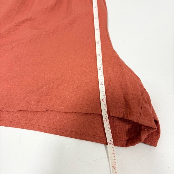Mango Rust Orange Pull on Elastic Waist Shorts Medium Casual Beach Vacation - Picture 10 of 11